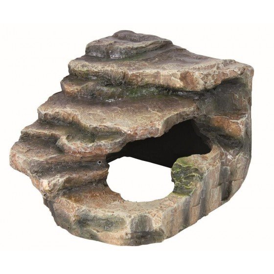 roca esquina con cueva - 16 x 12 x 15 cm
