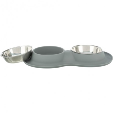 Set Comederos, silicona/acero inoxidable