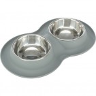 Set Comederos, silicona/acero inoxidable